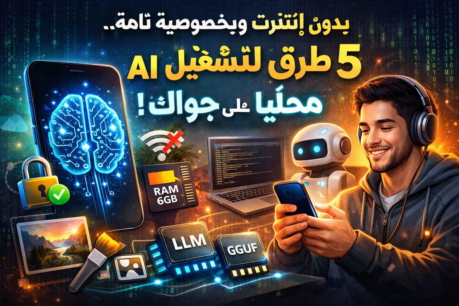 ٥ طرق عبقرية لتشغيل أقوى نماذج AI على جوالك 2 تشغيل نماذج الذكاء الاصطناعي أوفلاين، Gemma للاندرويد، الخصوصية، Local LLMs